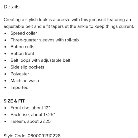 I.N.C. Belted Button Front Jump Suit - Picture 14 of 14